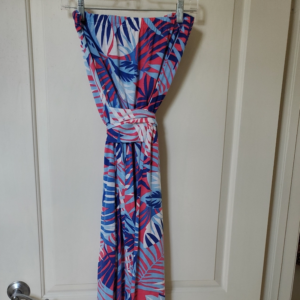 ASOS strapless maxi dress palm print Size 4